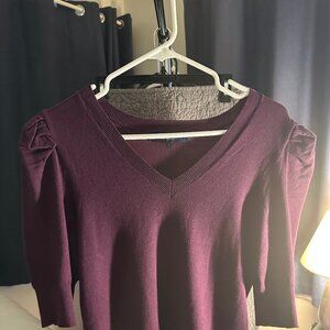 Rachel Roy Purple Puff Sleeve Sweater, Size XS